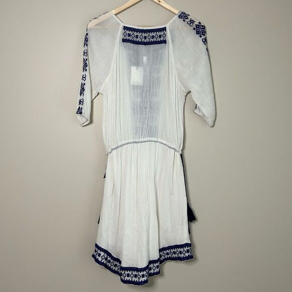 Anthropologie x Boemo Embroidered White Gauze Mini Dress Size Small - Picture 9 of 10
